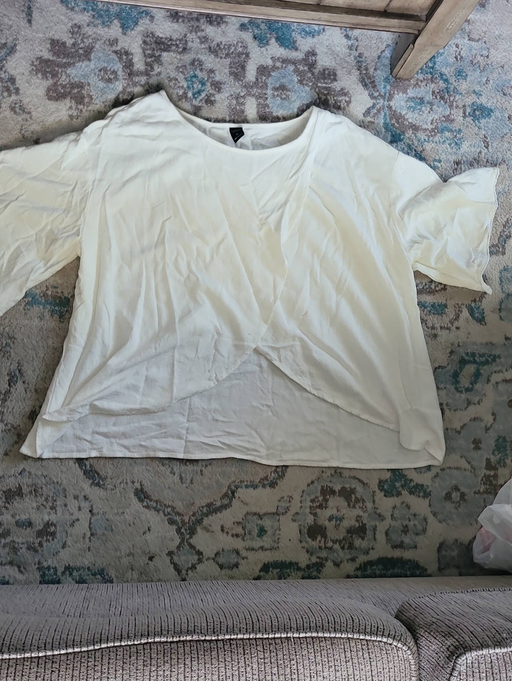 5 For $25 Women's White Draped Front Short Sleeve Tunic